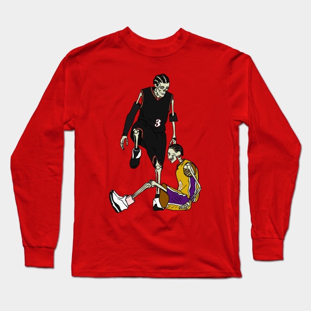 Skeleton Allen Iverson Steps Over Tyronn Lue Long Sleeve T-Shirt by rattraptees